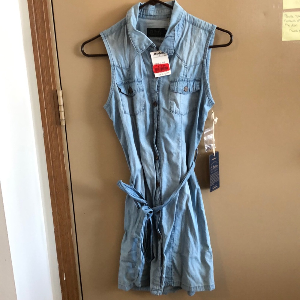 Denim button down dress